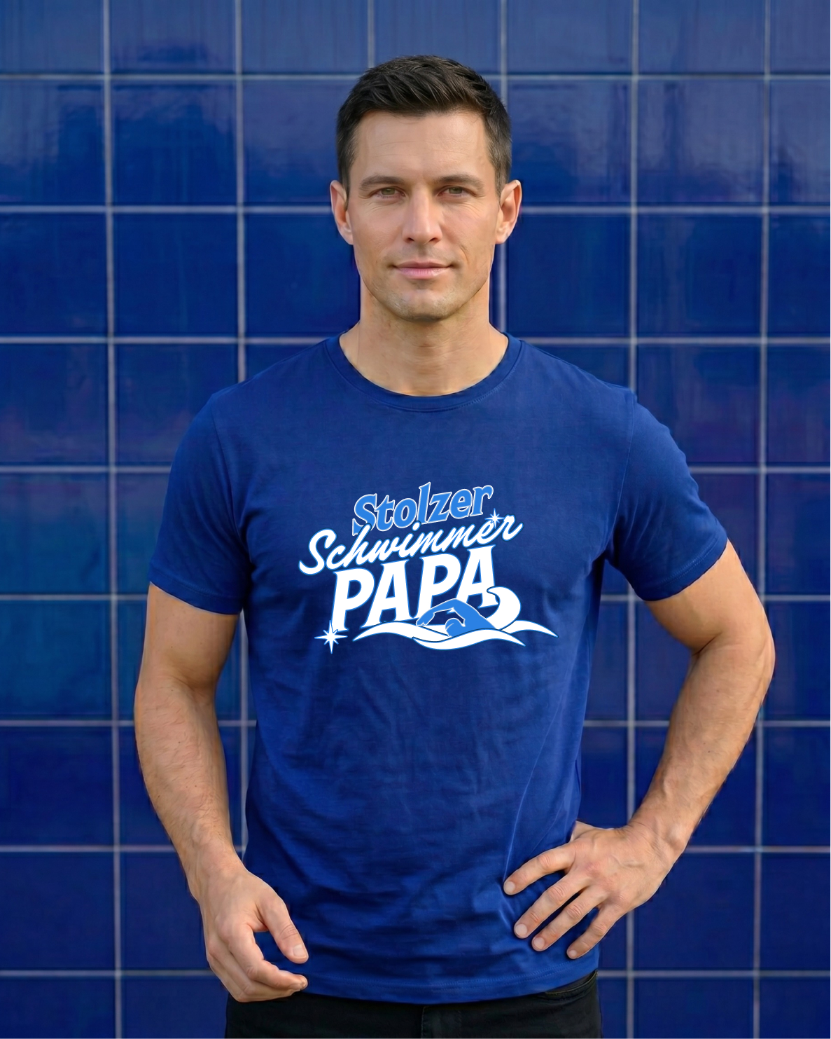 Stolzer Schwimmer Papa - Shirt | Schwimmer Mamas & Papas Kollektion