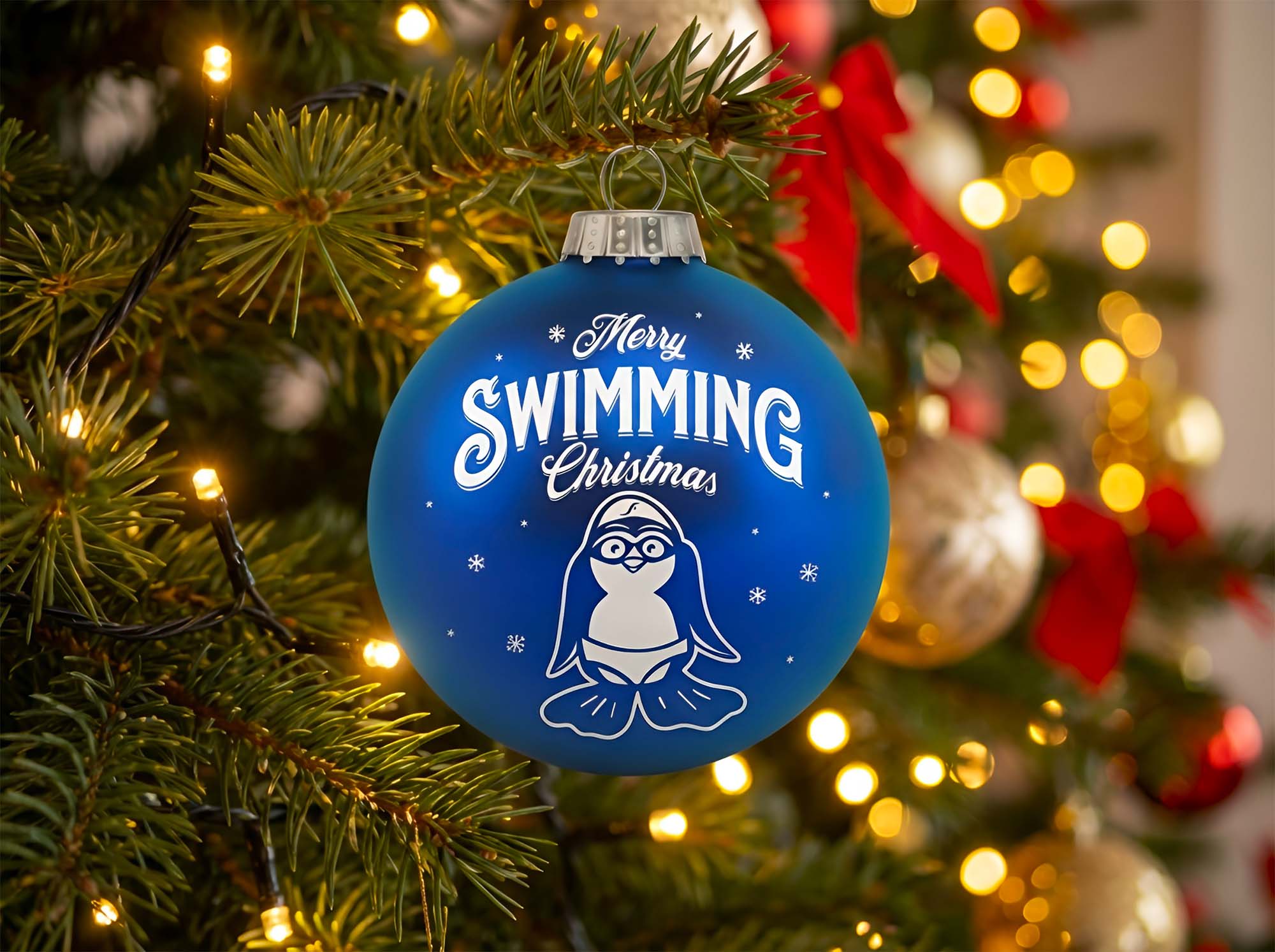 swimfreaks Christmas tree ball "Polar bear on a plaice"