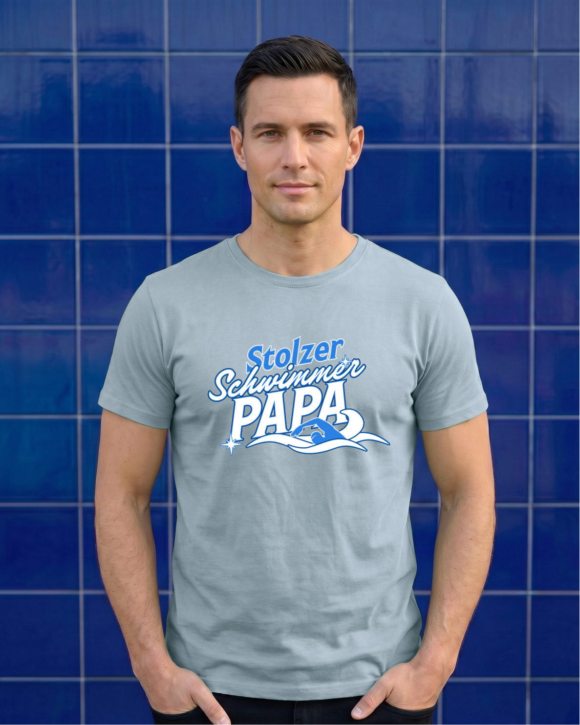 Stolzer Schwimmer Papa - Shirt | Schwimmer Mamas & Papas Kollektion